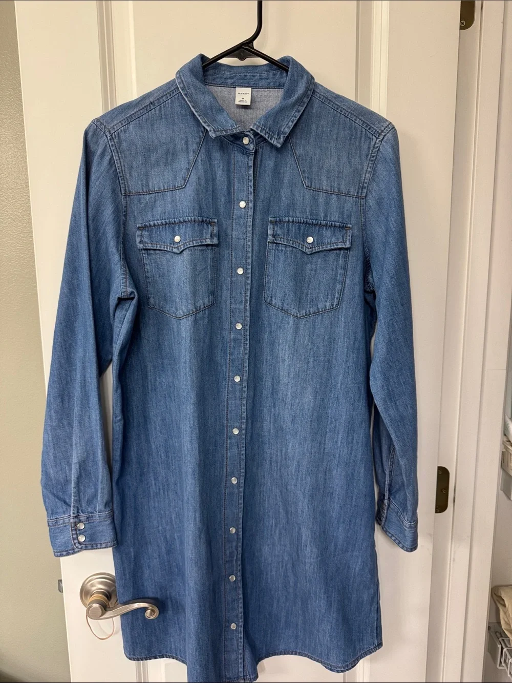 old navy button down shirt dress Old Navy Women's Button-Down Mini Shirt Dress - Black